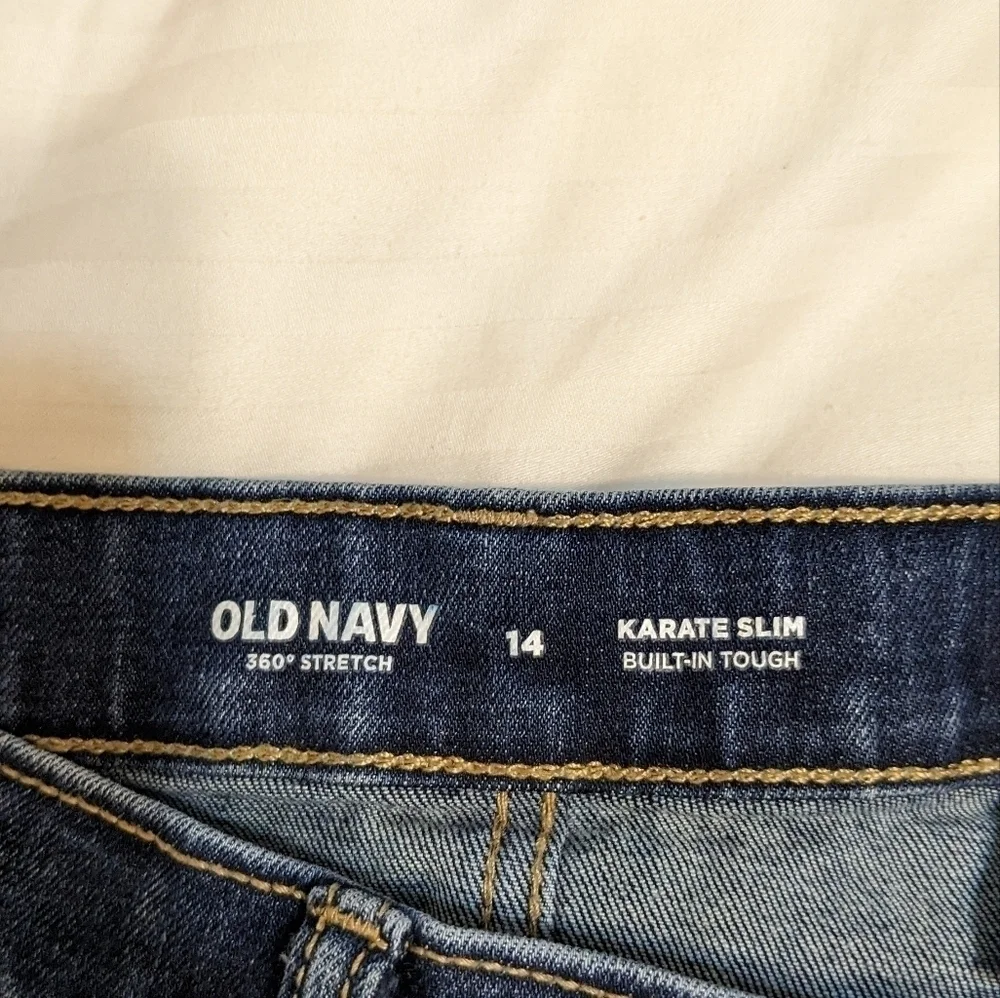 Old Navy dark blue Karate slim jeans size 14